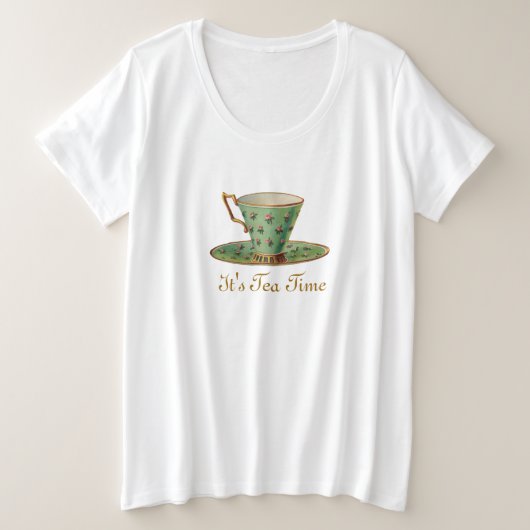 ヴィンテージビクトリアンカップ プラスサイズTシャツ (デザイン正面)