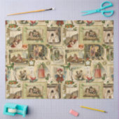 ヴィンテージビクトリアンカードのコラージュ 薄葉紙 (クラフト)