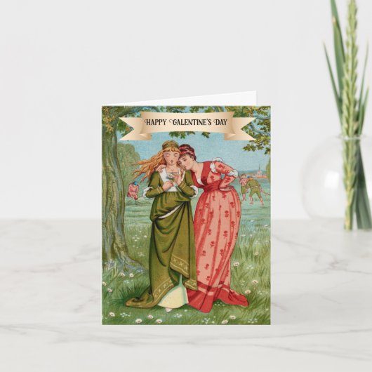 ヴィンテージビクトリアンガレンティンの可愛い最高の友人 カード (正面)