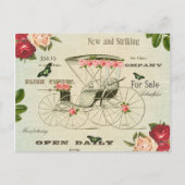 ヴィンテージビクトリアンガーリーはがき付き花 ポストカード (正面)