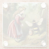 ヴィンテージビクトリアンガールがのまわりにと話す ガラスコースター (裏面)