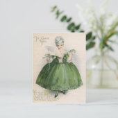 ヴィンテージビクトリアンガールイングリーンセントパトリックの日C ポストカード (スタンド正面)