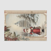 ヴィンテージビクトリアンガールウィンタークリスマスデクページ 薄葉紙 (正面)