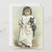 ヴィンテージビクトリアンガールスリープバーバースデーパーティー 招待状 (正面)