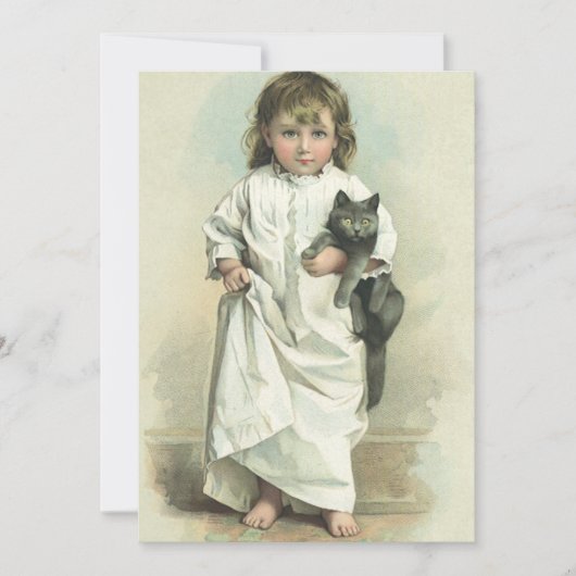 ヴィンテージビクトリアンガールスリープバーバースデーパーティー 招待状 (正面)