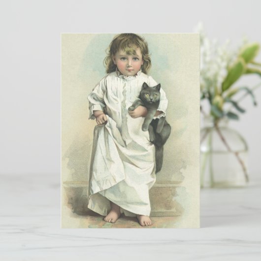 ヴィンテージビクトリアンガールスリープバーバースデーパーティー 招待状 (スタンド正面)