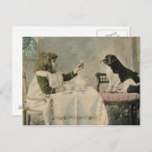 ヴィンテージビクトリアンガールティーパーティーはがき ポストカード (正面/裏面)