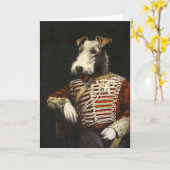 ヴィンテージビクトリアンキツネ カード (黄色い花)