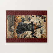 ヴィンテージビクトリアンキャットウィッチハロウィーン ジグソーパズル (横)