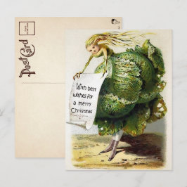 ヴィンテージビクトリアンキャベツのクリスマスポストカード ポストカード