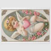 ヴィンテージビクトリアンキューピッド・エンジェル・バレンタイン・デー 薄葉紙 (正面)