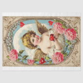 ヴィンテージビクトリアンキューピッド・エンジェル・バレンタイン・デー 薄葉紙 (正面)