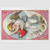 ヴィンテージビクトリアンキューピッド・エンジェル・バレンタイン・デー 薄葉紙 (正面)