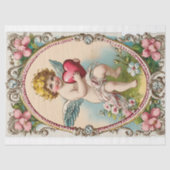 ヴィンテージビクトリアンキューピッド・エンジェル・バレンタイン・デー 薄葉紙 (正面)