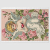 ヴィンテージビクトリアンキューピッド・エンジェル・バレンタイン・デー 薄葉紙 (正面)