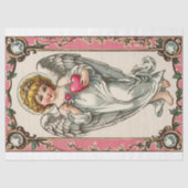 ヴィンテージビクトリアンキューピッド・エンジェル・バレンタイン・デー 薄葉紙 (正面)