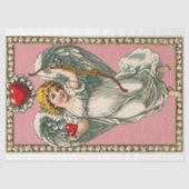 ヴィンテージビクトリアンキューピッド・エンジェル・バレンタイン・デー 薄葉紙 (正面)