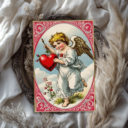 ヴィンテージビクトリアンキューピッド・エンジェル・バレンタイン・デー 薄葉紙
