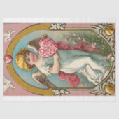ヴィンテージビクトリアンキューピッド・エンジェル・バレンタイン・デー 薄葉紙 (正面)