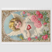 ヴィンテージビクトリアンキューピッド・エンジェル・バレンタイン・デー 薄葉紙 (正面)