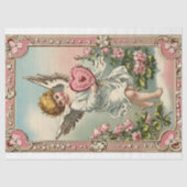 ヴィンテージビクトリアンキューピッド・エンジェル・バレンタイン・デー 薄葉紙 (正面)