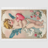 ヴィンテージビクトリアンキューピッド・エンジェル・バレンタイン・デー 薄葉紙 (正面)