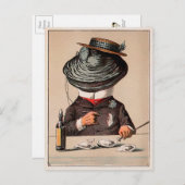 ヴィンテージビクトリアンキ食べ物ーの牡蠣はがき ポストカード (正面/裏面)