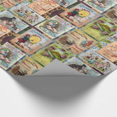 ヴィンテージビクトリアンギフトラップ包装紙 ラッピングペーパー (角)