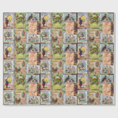 ヴィンテージビクトリアンギフトラップ包装紙 ラッピングペーパー (フラット)