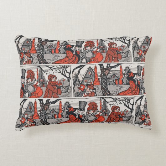 ヴィンテージビクトリアンクすてきリスマスガーブアンティーク アクセントクッション (正面)
