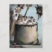 ヴィンテージビクトリアンクランパスクリスマスハガキ ポストカード (正面)