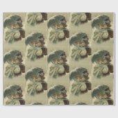 ヴィンテージビクトリアンクリスマスアート ラッピングペーパー (フラット)