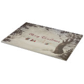 ヴィンテージビクトリアンクリスマスウィンターシーン カッティングボード (角)