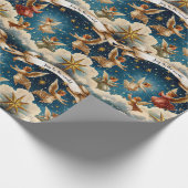 ヴィンテージビクトリアンクリスマスエンジェルズラッピング紙 ラッピングペーパー (角)