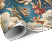 ヴィンテージビクトリアンクリスマスエンジェルズラッピング紙 ラッピングペーパー (ロールコーナー)