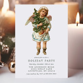 ヴィンテージビクトリアンクリスマスエンジェルホリデーパーティー 招待状