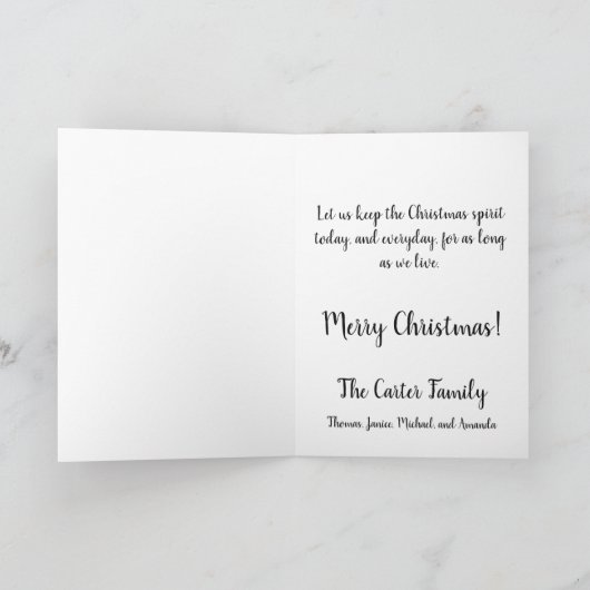 ヴィンテージビクトリアンクリスマスカロルスクルージュカード シーズンカード (内部)