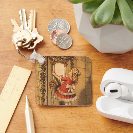 ヴィンテージビクトリアンクリスマスガールぶら下がったズ・アガーランド キーホルダー (デスク)