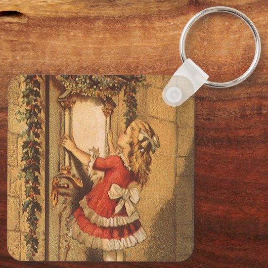 ヴィンテージビクトリアンクリスマスガールぶら下がったズ・アガーランド キーホルダー (裏面)