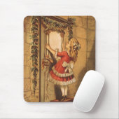 ヴィンテージビクトリアンクリスマスガールぶら下がったズ・アガーランド マウスパッド (マウス)