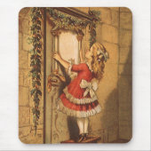 ヴィンテージビクトリアンクリスマスガールぶら下がったズ・アガーランド マウスパッド (正面)