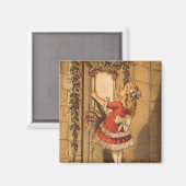 ヴィンテージビクトリアンクリスマスガールぶら下がったズ・アガーランド マグネット (正面/裏面)