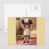 ヴィンテージビクトリアンクリスマスキャット1880s シーズンポストカード (正面/裏面)