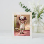 ヴィンテージビクトリアンクリスマスキャット1880s シーズンポストカード (スタンド正面)