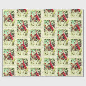 ヴィンテージビクトリアンクリスマスサンタオンホース ラッピングペーパー (フラット)