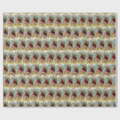 ヴィンテージビクトリアンクリスマスサンタコラージエフエメラ ラッピングペーパー