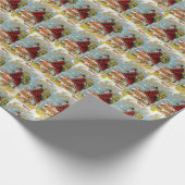 ヴィンテージビクトリアンクリスマスサンタコラージエフエメラ ラッピングペーパー (角)