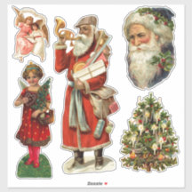 ヴィンテージビクトリアンクリスマスステッカー集