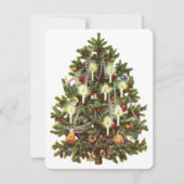 ヴィンテージビクトリアンクリスマスツリーパーティの招待状 招待状 (正面)