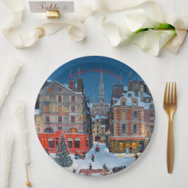 ヴィンテージビクトリアンクリスマスビレッジ ペーパープレート